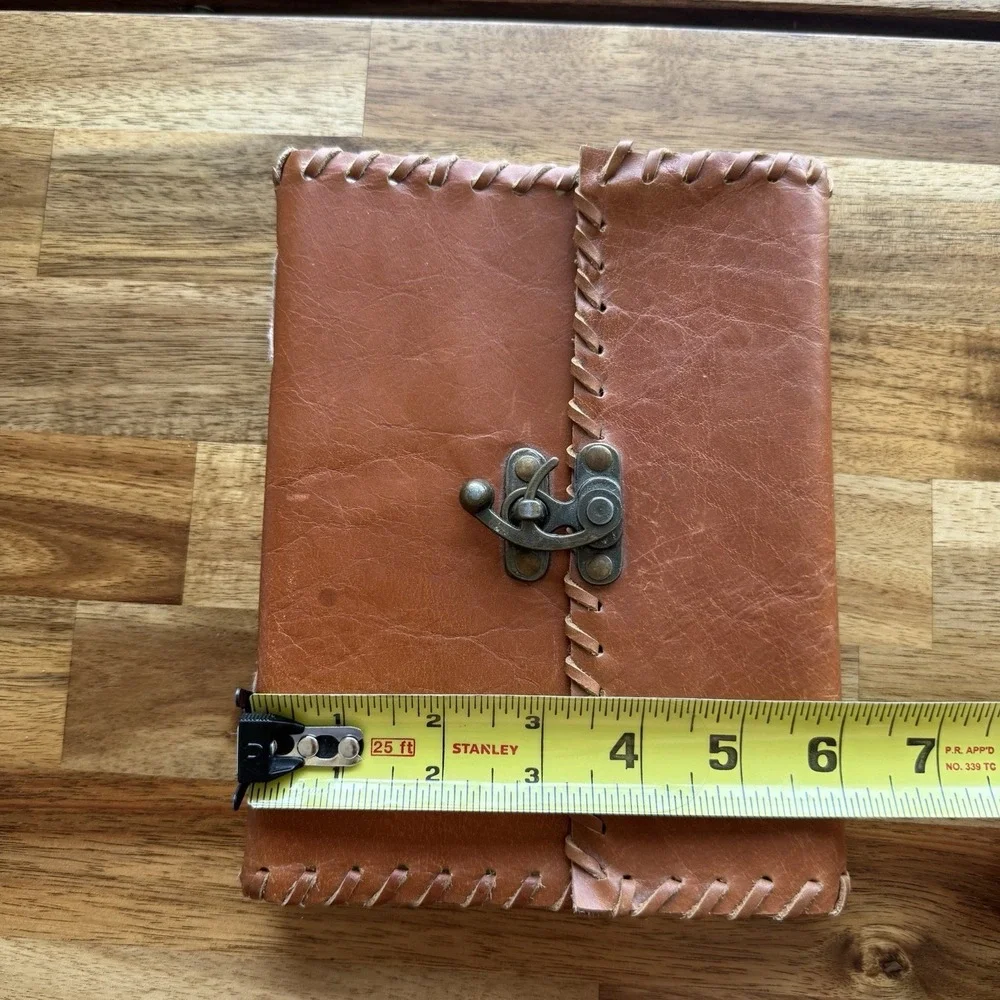 Vintage Leather Journal Diary Notebook Handmade 8X6 Safety Lock Crafted READ